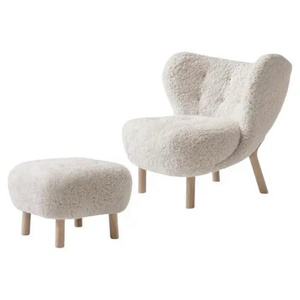 Poltrona Lounge Mid-Century Little <span class=keywords><strong>Petra</strong></span> VB1 con Poggiapiedi, Rivestimento in Pelle di Pecora, Prezzo di Fabbrica, per Appartamenti <span class=keywords><strong>e</strong></span> Hotel - Product Image 6