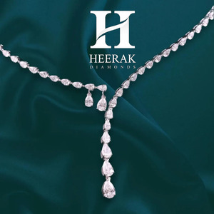 Luxury Asymmetric Pear Cut Lab Grown Diamond <b>Necklace</b> 18K White Gold VVS Clarity <b>D</b> Color Pear Shape Diamond Lariat Drop <b>Necklace</b> - Product Image 5