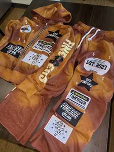 กางเกงวอร์มขายส่งทรงหลวมสไตล์ฝรั่งเศส ผ้าเทอร์รี่ฟอกสี ทรงขากว้างตรง ประดับเพชรเทียม ผ้าฝ้าย 100% สไตล์ลำลอง เอวยางยืด - Product Image 4