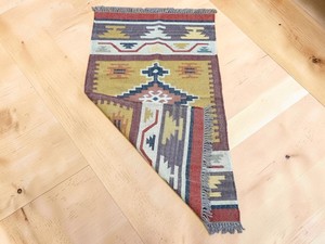 Tapis Kilim fait main à motif géométrique, tissage plat, laine acrylique, rectangulaire, avec support en jute, pour couloir - Product Image 3