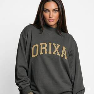 Sudadera de algodón grueso de alta calidad personalizada para mujer, bordada, con hombros caídos, cuello simulado y estilo oversized. - Product Image 1
