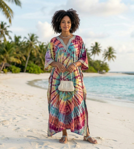 Women Stylish Printed <b>Kaftan</b> Dress Loose Fit Beach Wear Soft Fabric <b>Summer</b> Resort Cover Up Island Vacation Bulk Supply - Product Image 5
