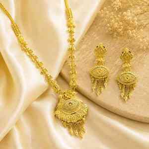 สร้อยคอทองคำแท้ 14K 18K 24K แบบสั้น ดีไซน์ดั้งเดิม ชุดเครื่องประดับแฟชั่นทองเหลืองชุบทองไมครอน ขายส่ง - Product Image 1