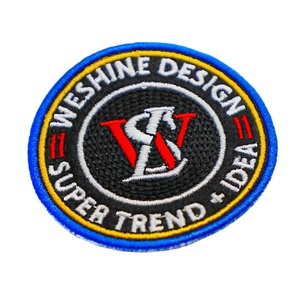 Parches Bordados de Marca Privada, MOQ Bajo, Parches Bordados Circulares con Logotipo de Tendencia, Insignia Termoadhesiva, Apliques para Coser, para Hombre o Mujer - Product Image 1