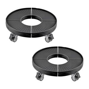 Carrello per Bidoni con Capacità di Carico 200 kg, 4 Ruote Bloccabili, 2 Pezzi, Base Regolabile 15-22.8 Pollici, Categoria Prodotto: Carrelli - Product Image 3