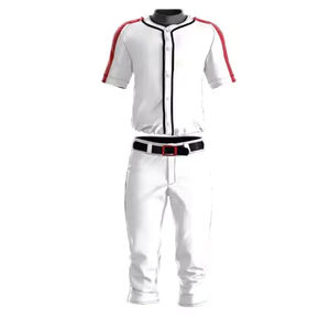 Conjuntos de Uniformes de Béisbol Personalizados con Sublimación, 100% Poliéster, Transpirables, que Absorben la Humedad, con Botones Completos, Unisex para Adultos - Product Image 5