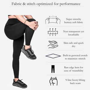 Leggings de Yoga con Diseño de Bolsillo para Mujer, Cintura Alta, Control de Abdomen, Elásticos, Transpirables, Sin Costuras, Seguros - Product Image 5