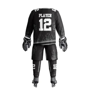Uniforme de hockey sur glace pour hommes de haute qualité, imprimé, léger, 100% polyester, matière respirante, nom de l'équipe OEM, logo personnalisé - Product Image 2