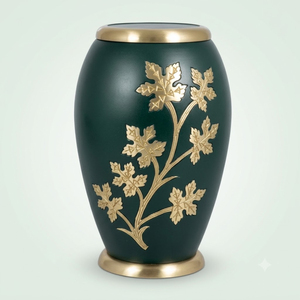 Handcrafted Solid Brass Cremation Urn with Gold Rose Engraved Glossy Pink Enamel Funeral Memorial Urn For Adult Human Ashes - Product Image 4