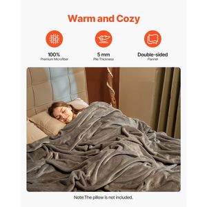 Queen Size Cozy Grey Fuzzy <b>Throw</b> Blanket 90 X 90 Inches Lightweight All Season <b>Bed</b> Blanket Warm P - Product Image 2