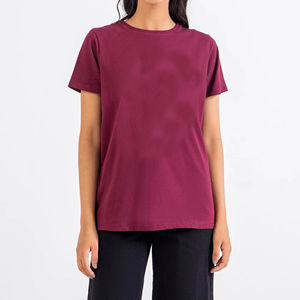 T-shirt ample et décontracté pour femme, col rond, épaules dénudées, qualité supérieure OEM 2026 - Product Image 2