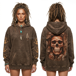 Sweat à capuche pour femme avec motif papillon, esthétique Y2K, streetwear, coupe oversize, en molleton de coton, fabricant de vêtements personnalisés, vente en gros - Product Image 4