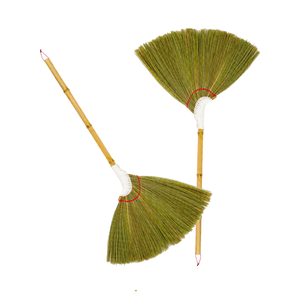 Balai en herbe naturelle avec manche en bambou, poils moyens, outil de nettoyage de sol écologique, style crevette Propinsi Jawa Tengah - Product Image 1