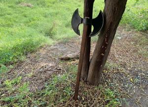STEEL CRAFT INTERNATIONAL Hand-Forged Carbon Steel Flat Personalized Hammer <b>Axe</b> 28" Full Tang Ash Wood <b>Handle</b> DIY Grade ODM - Product Image 5
