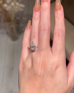 3.5 Carat Pear Cut Diamond Engagement <b>Ring</b> for Women | Hidden Halo <b>Solitaire</b> Wedding <b>Ring</b> | IGI Certified Luxury Bridal Gold - Product Image 2