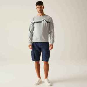 Sweat-shirt à col rond surdimensionné pour homme, couleur unie, tricoté, manches longues, style décontracté, pull d'automne, polyester/coton, gris - Product Image 4