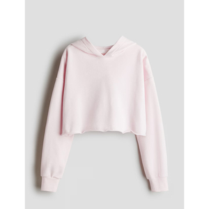 Sweat-shirt à capuche court pour femme, haut à capuche uni, logo personnalisé, marque privée, fournisseur en gros OEM ODM - Product Image 3