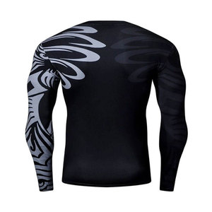 Unisex Sleeveless Black Rash Guard Gray Tribal Print Quick Dry <b>Compression</b> <b>Shirt</b> BJJ Training UPF50+ Breathable Eco-Friendly - Product Image 3