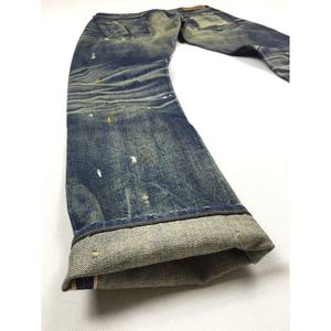 Straight Vintage Cotton Men's Jeans Custom High Quality Vintage Wash Distressed Japanese Selvedge Denim Jeans - Product Image 4