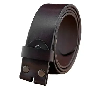 Cinturón de Cuero Genuino de la Mejor Calidad con Hebilla Cuadrada de Aleación para Uso Casual con Longitud Personalizada - Product Image 1