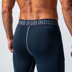 Legging de compression personnalisé pour homme avec coutures croisées, extensible dans quatre directions, léger, style Hip Hop, longueur au-dessus de la cheville, collant flexible - Product Image 4