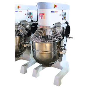 Mélangeur à pâte à pizza électrique commercial 60 litres, planétaire, avec bol en acier inoxydable et fouet métallique, pour usage en boulangerie - Product Image 5