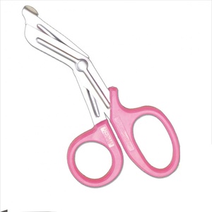 Tijeras Profesionales para Trauma de Acero Inoxidable con Diseño Único, Tijeras Multiusos con Mango de Plástico Rosa - Product Image 1