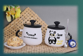 Panda Pattern Ceramic Coffee <b>Mug</b> <b>Large</b> Capacity Custom Logo Business Gift for Office and Promotion - Product Image 6