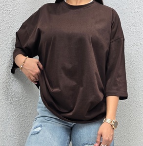 Oversized Drop Shoulder <b>T</b>-<b>Shirt</b> OEM ODM Women's Oversized Tee Wholesale Crew Neck Women's Cotton <b>T</b>-<b>Shirts</b> - Product Image 3