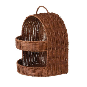 Panier de rangement en rotin artisanal à 2 niveaux pour la cuisine, organisateur de produits pour la maison, l'hôtel, la station balnéaire, le restaurant, la décoration de salle à manger - Product Image 1