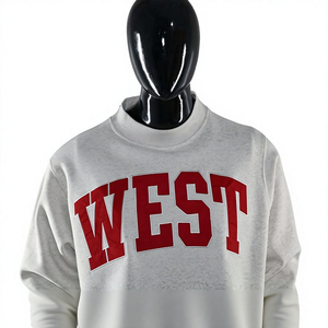 West <b>Leopard</b> <b>Print</b> Crew Neck <b>Sweatshirt</b> Custom Blank Women's Heavyweight Fleece Casual Fashion Pullover OEM Cotton Blend - Product Image 5