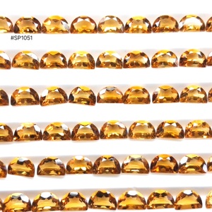 Premium Citrine Madeira Ex3 Gemstones <b>D</b> Shape 6x4mm Loose Gemstone Set With Vibrant Golden Appearance For Handmade Jewelry - Product Image 2