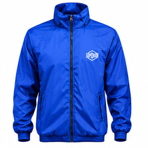 Custom Logo Windbreaker <b>Jacket</b> for <b>Men</b> Breathable Lightweight Water Resistant Outdoor Training <b>Running</b> Gym Hiking Casual Fashion - Product Image 1