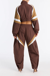 Conjunto Cortavientos Casual Estampado para Mujer, Top Corto y Chaqueta con Cintura Elástica, Diseño 2 en 1, Nueva Llegada - Product Image 2
