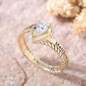 Anillo de Graduación Universitario Personalizado BOJ School Ring 053, Anillo de Colegio Secundario para Ella, con Piedra de Nacimiento, Plata 925, ¡Oferta! - Product Image 1