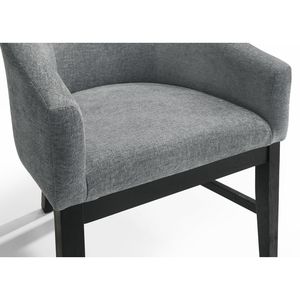 Set di 2 sedie da pranzo in tessuto grigio con gambe di finitura nera - Product Image 5