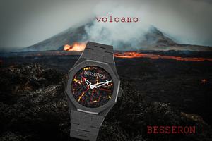 2023 luxe givré en acier inoxydable 316L pierre de <span class=keywords><strong>volcan</strong></span> cadran lumineux <span class=keywords><strong>japon</strong></span> 8215 mouvement mécanique étanche Logo personnalisé montre - Product Image 5