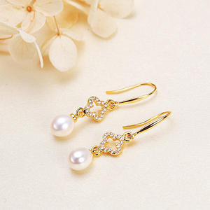 Pendientes Colgantes de Perlas de Agua Dulce de Zhuji, Joyería al por Mayor, Plata S929, Agujas para Oreja, Forma Barroca, Perlas Auténticas, Múltiples Piezas - Product Image 4