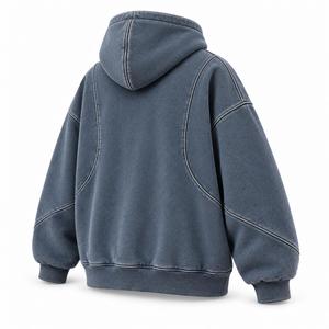 Sudadera con Capucha Oversize para Hombre, de Algodón Sólido con Forro Polar, Casual, con Bolsillo Frontal, Manga Regular, para Invierno, Estilo Holgado - Product Image 2