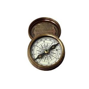 Boussole personnalisée en métal moulé 3D, double placage argent antique, pour Noël, Halloween, la Fête des Pères, la remise des diplômes - Product Image 1