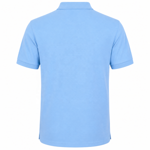 Camiseta Polo Azul Cielo Personalizada para Hombre, 100% Algodón Pique, Manga Corta, Camiseta Polo de Golf, OEM, ODM, Marca Privada - Product Image 3