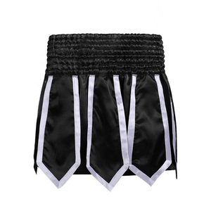 Shorts de boxe avec rabats, shorts de boxe pour l'entraînement, la remise en forme, la salle de sport, nouvelle jupe de boxe noire, impression de logo personnalisée sur les shorts - Product Image 1