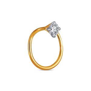 GLEAMORA ENTERPRISE - Piercing de Nariz con Diamante Cultivado en Laboratorio, Corte Brillante en Forma de Flor, Chapado en Oro Amarillo de 14K, Modelo de Lujo para Mujer - Product Image 2