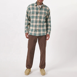 Custom Bulk <b>Mens</b> High Quality Brushed Cotton Plaid Hooded Flannel Streetwear Winter Jacket Eco-Friendly Heavyweight <b>Thermal</b> - Product Image 2