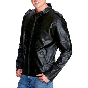 Wholesale Fashion Vintage Men Loose Fitted <b>Retro</b> <b>Leather</b> <b>Jackets</b> Hot Selling Good Comfortable Canvas Street Wear High Street - Product Image 2
