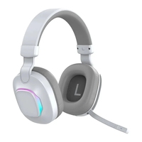 Casque de jeu sans fil avec lumières RGB dynamiques 5.2, étanche IPX3, son stéréo à faible latence, casque pour joueurs