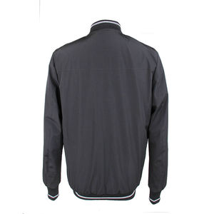 Chaqueta Bomber Negra para Hombre con Cierre de Cremallera, Cuello Alto, Casual, Resistente al Viento, Material de Poliéster, para Otoño - Product Image 4