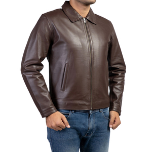 Chaqueta de Cuero PU para Hombre, Corte Ajustado, Estilo Bomber, Diseño Personalizado, a la Moda, Precio al por Mayor, Estilo Moderno - Product Image 1