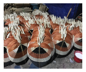 พัดใบปาล์มตกแต่ง พัดไม้ไผ่ทำมือ สำหรับงานแต่งงานและงานปาร์ตี้ - Product Image 1