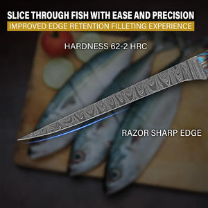 Hot Selling Handmade Damascus Steel Kitchen Fillet <b>Knife</b> Custom Chef <b>Knife</b> For Precision <b>Fish</b> Filleting Vegetable Cutting - Product Image 3